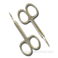 Beauty Tool Gold Color Stainless Steel Curved Beauty Eyebrow Scissors